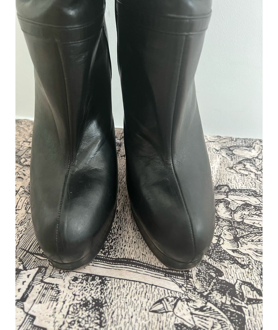 GUCCI Черные кожаные сапоги, фото 3