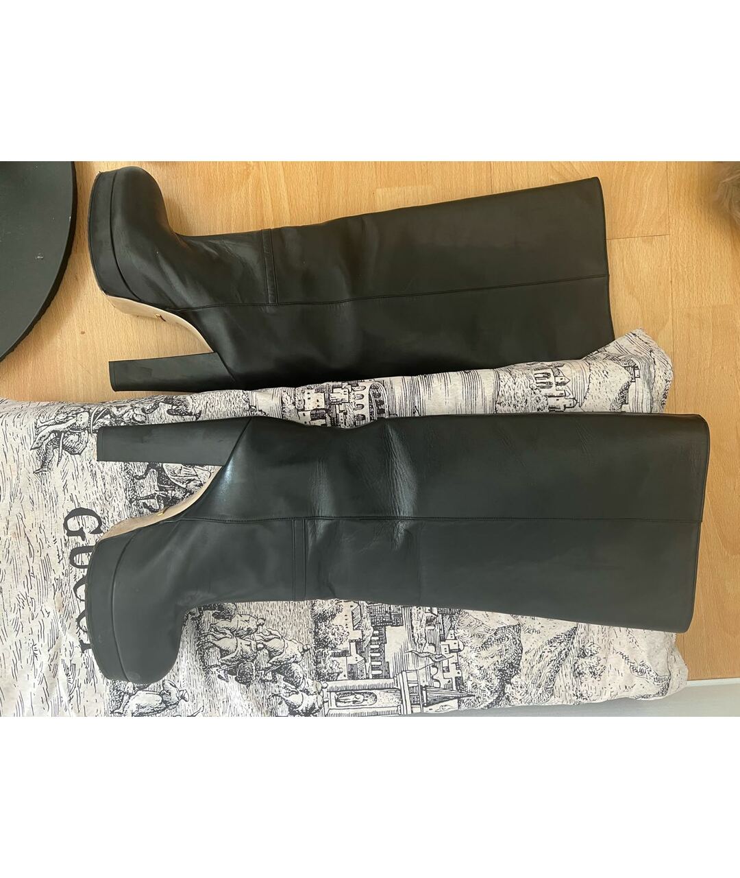 GUCCI Черные кожаные сапоги, фото 7