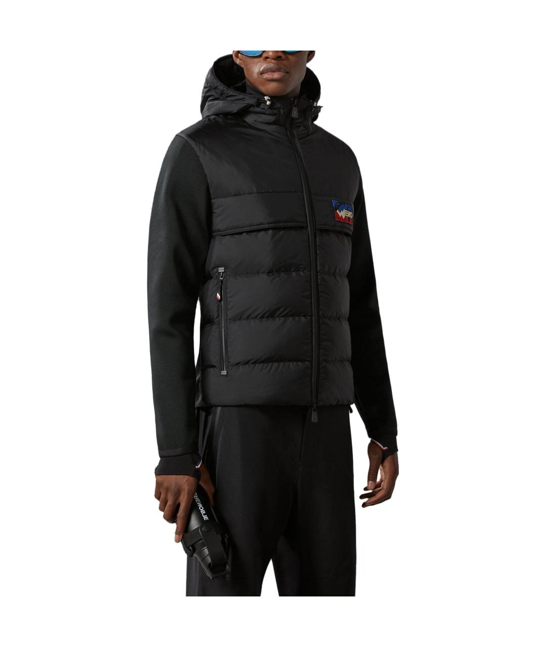 MONCLER Черный пуховик, фото 4