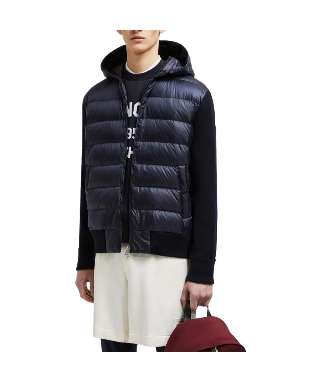 MONCLER Темно-синий пуховик, фото 4