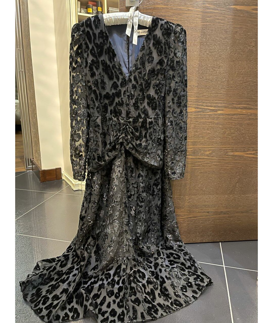 SELF-PORTRAIT Черное бархатное коктейльное платье, фото 8
