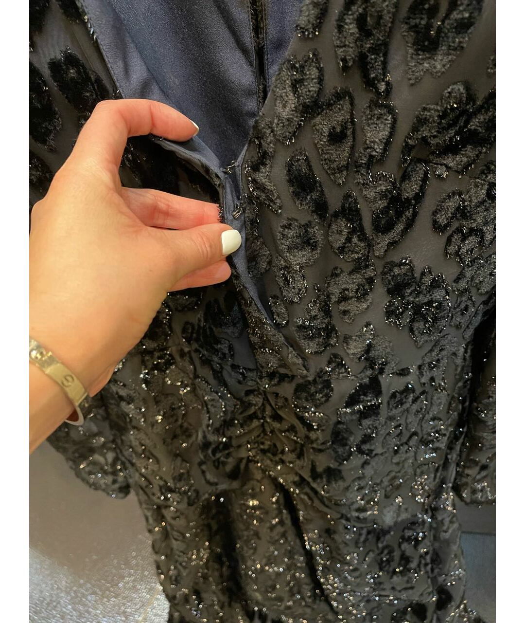 SELF-PORTRAIT Черное бархатное коктейльное платье, фото 5
