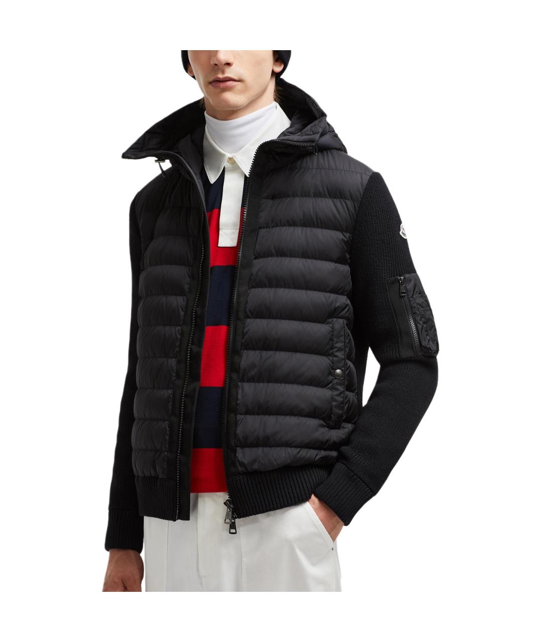 MONCLER Черный пуховик, фото 4