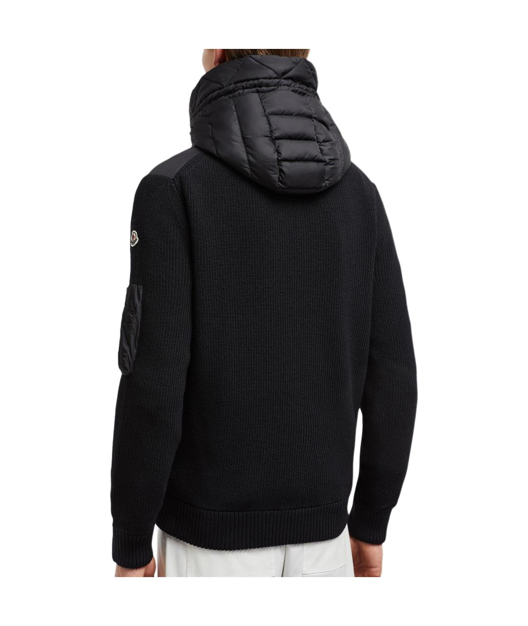 MONCLER Черный пуховик, фото 3