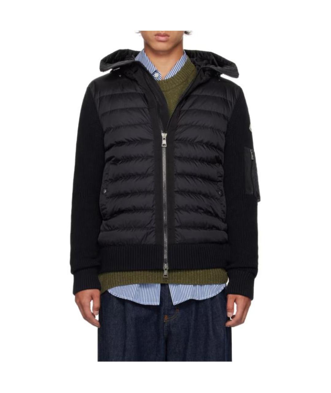 MONCLER Черный пуховик, фото 5