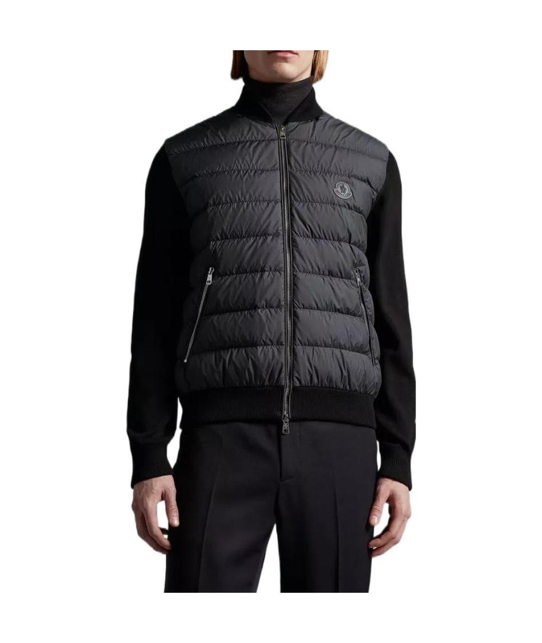 MONCLER Черный пуховик, фото 2