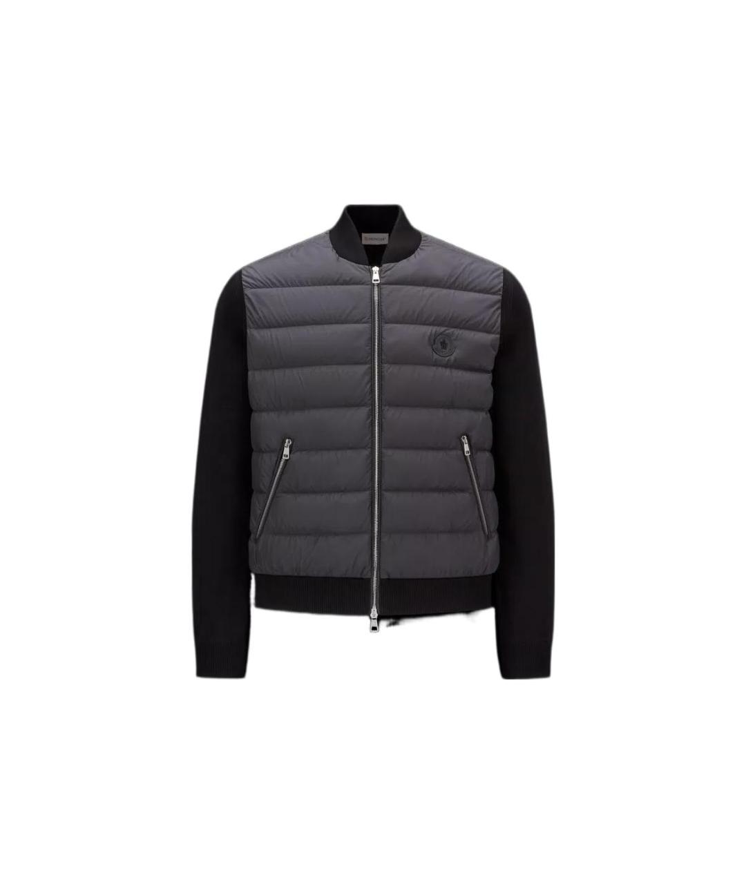 MONCLER Черный пуховик, фото 4