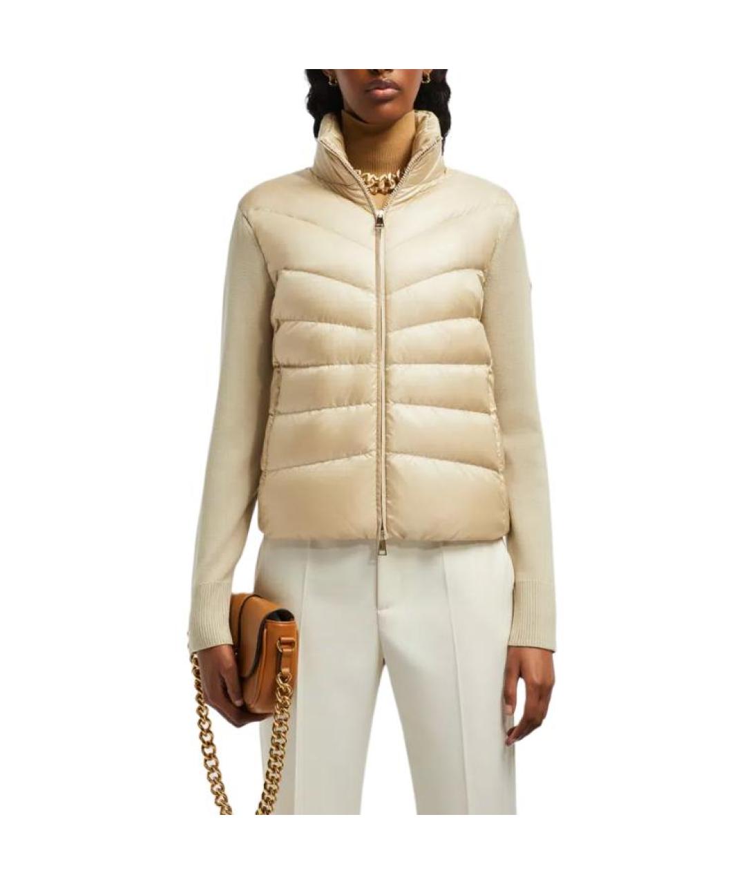 MONCLER Бежевый пуховик, фото 2