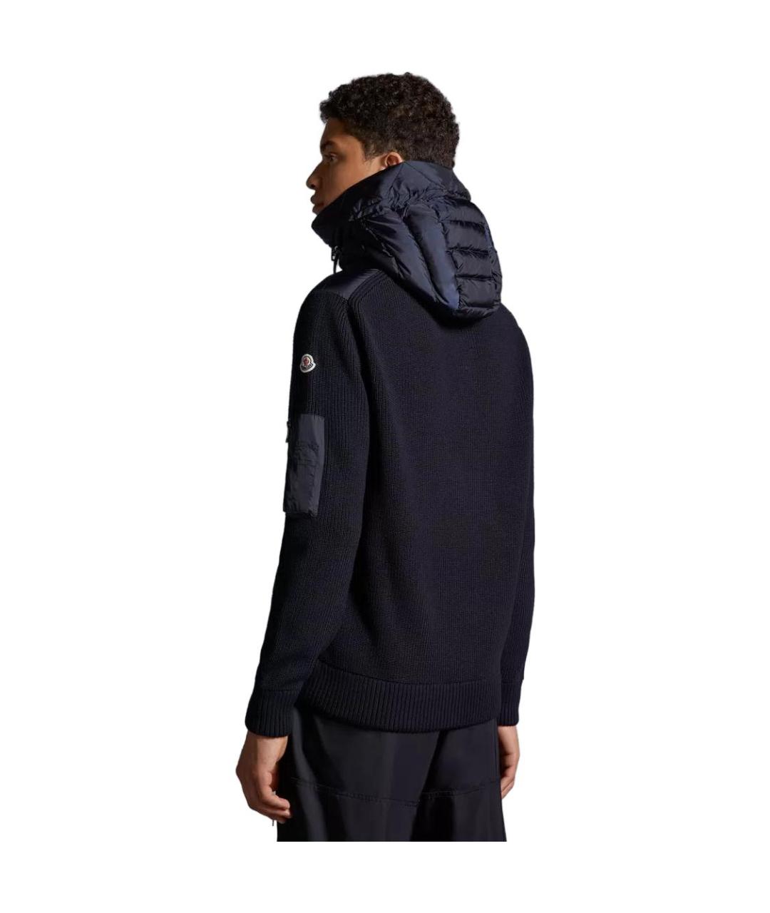 MONCLER Темно-синий пуховик, фото 4