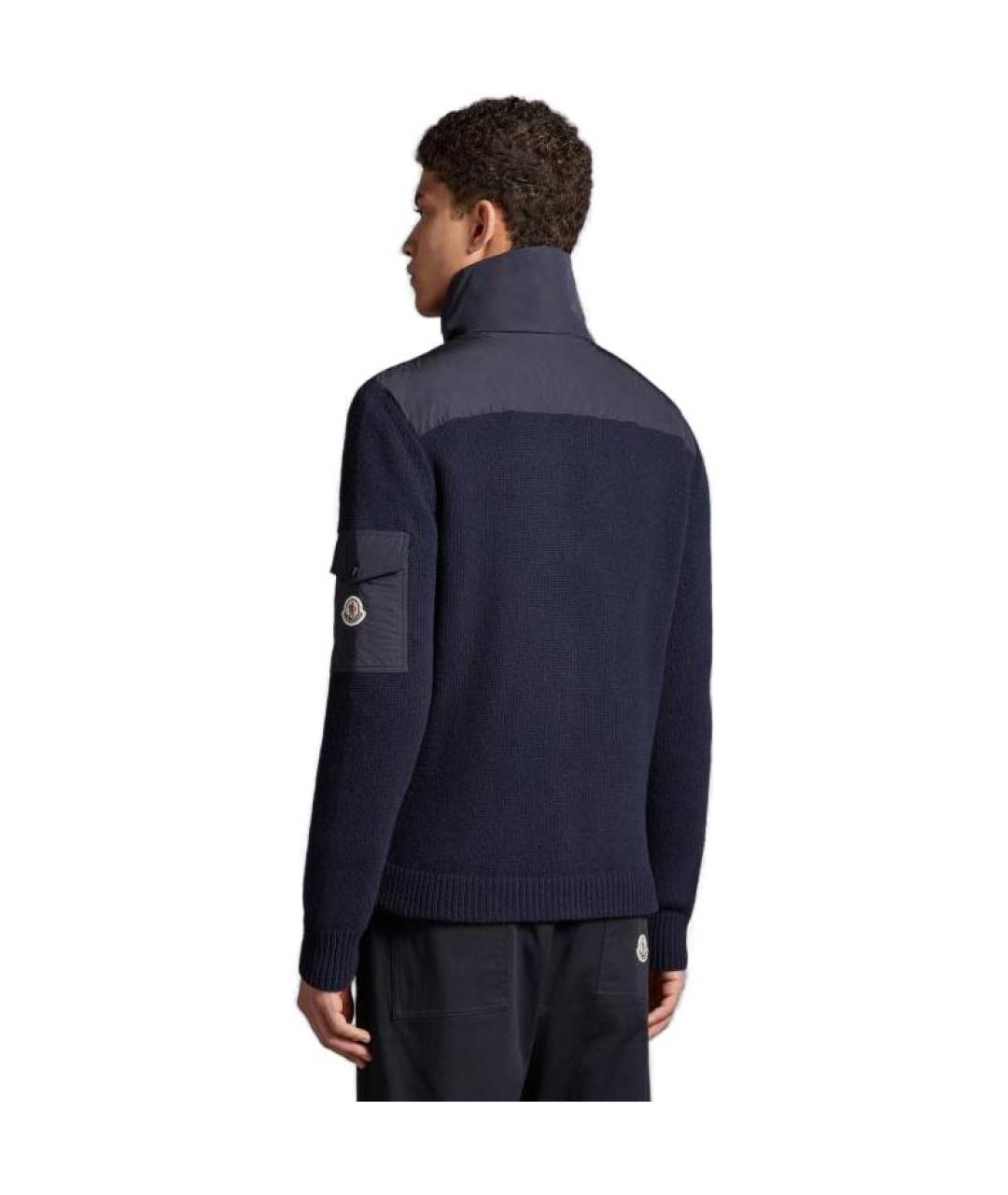 MONCLER Темно-синий пуховик, фото 5