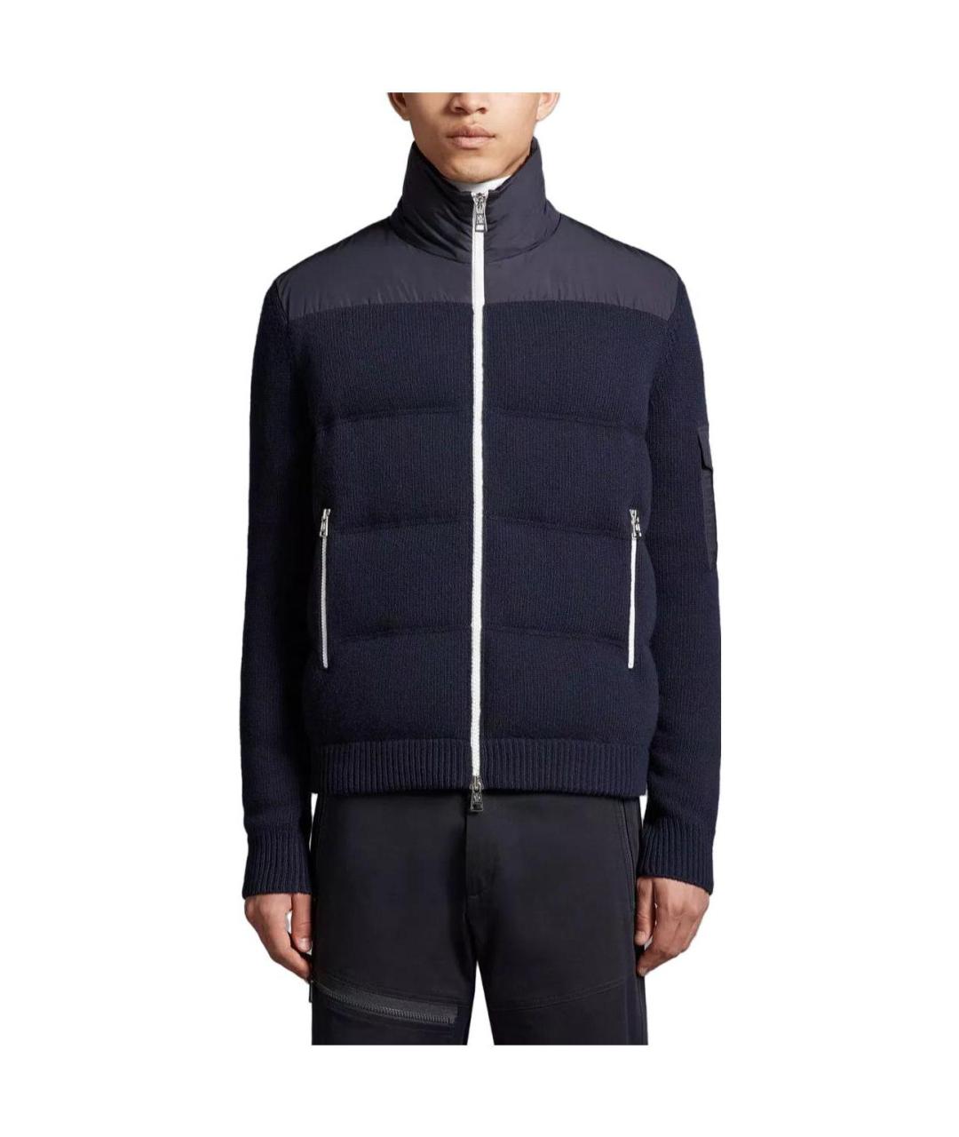 MONCLER Темно-синий пуховик, фото 2