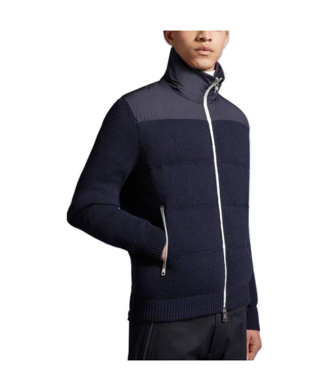 MONCLER Темно-синий пуховик, фото 4