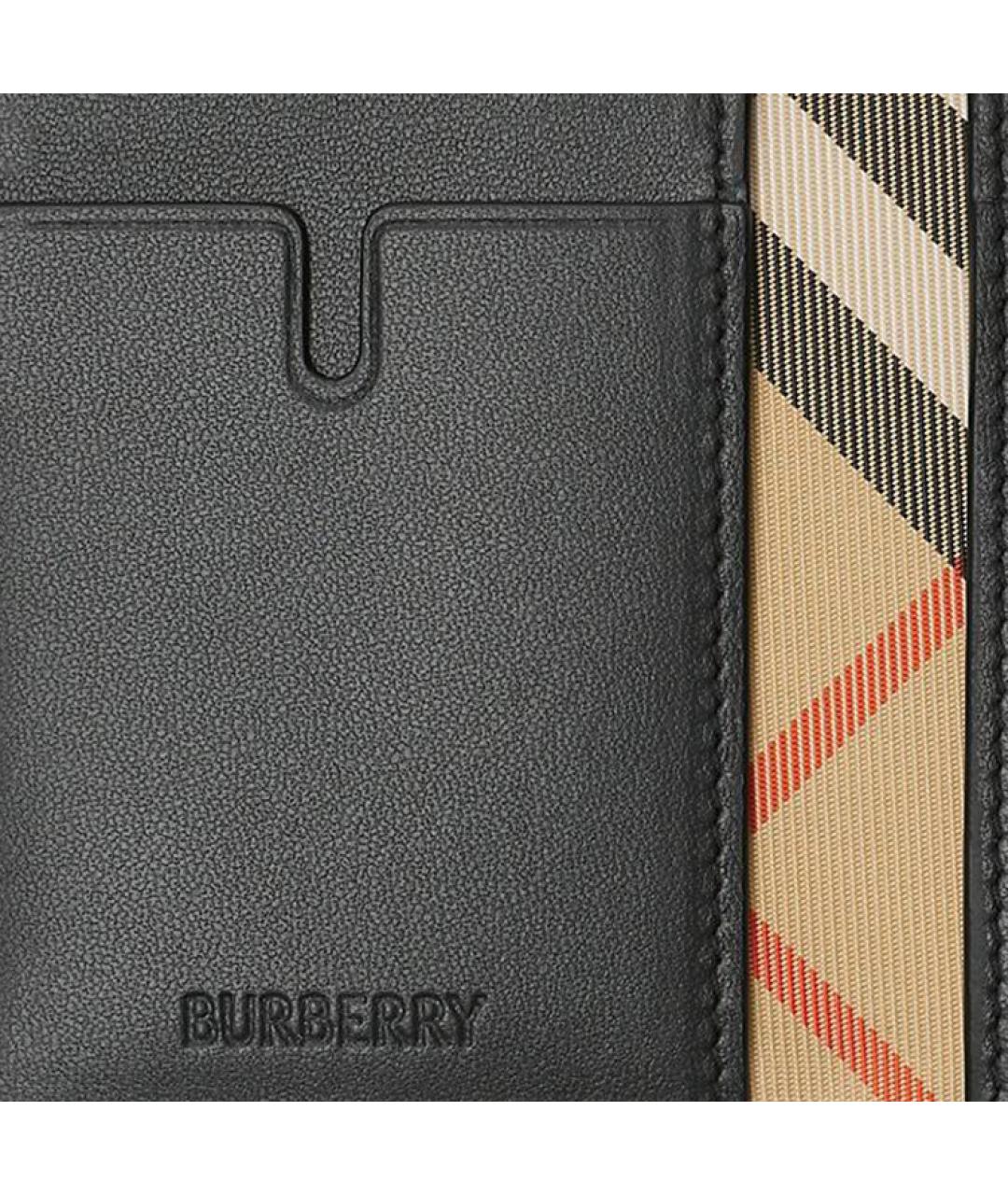 BURBERRY Черный кожаный кардхолдер, фото 4