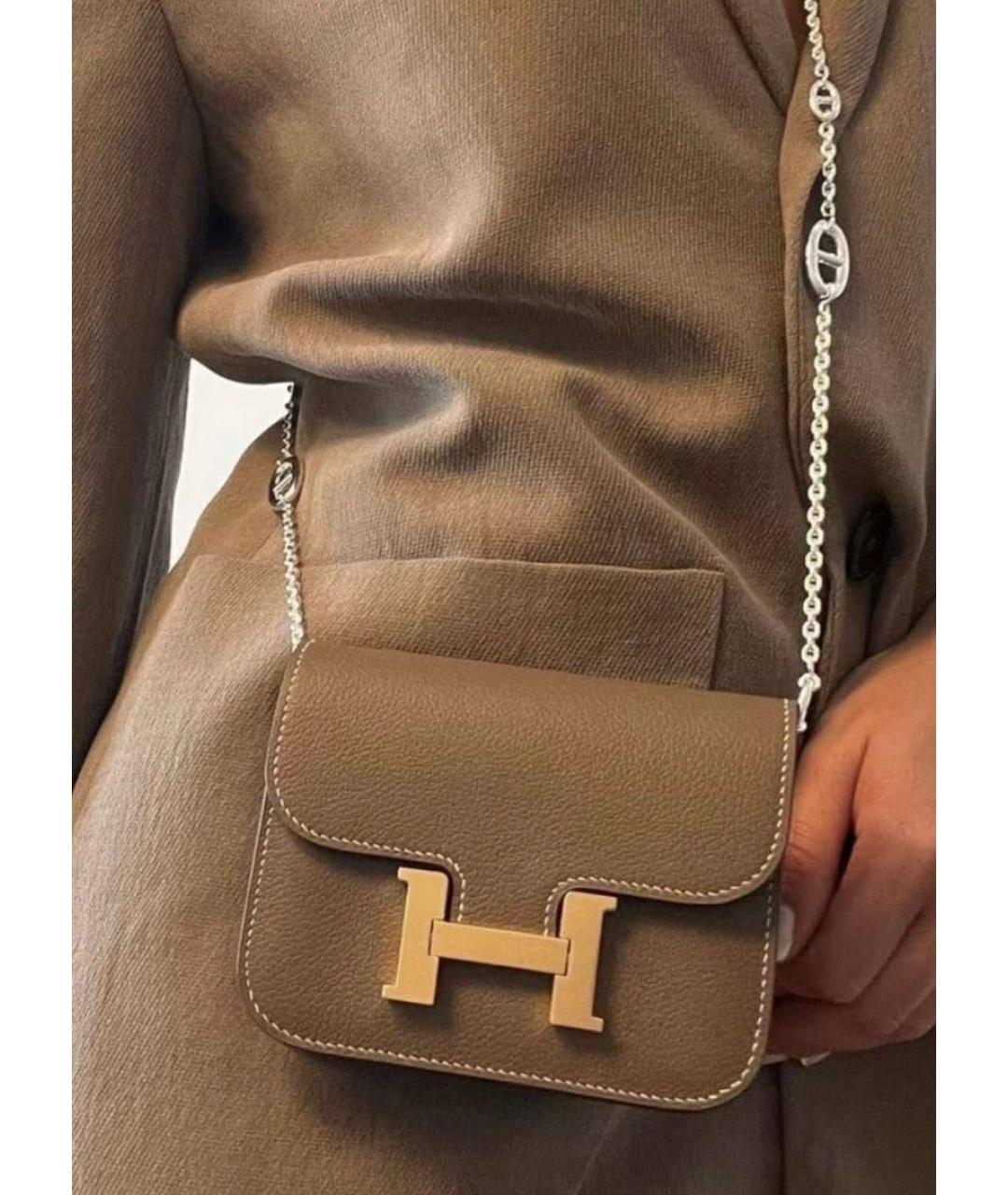 HERMES Синяя кожаная поясная сумка, фото 5