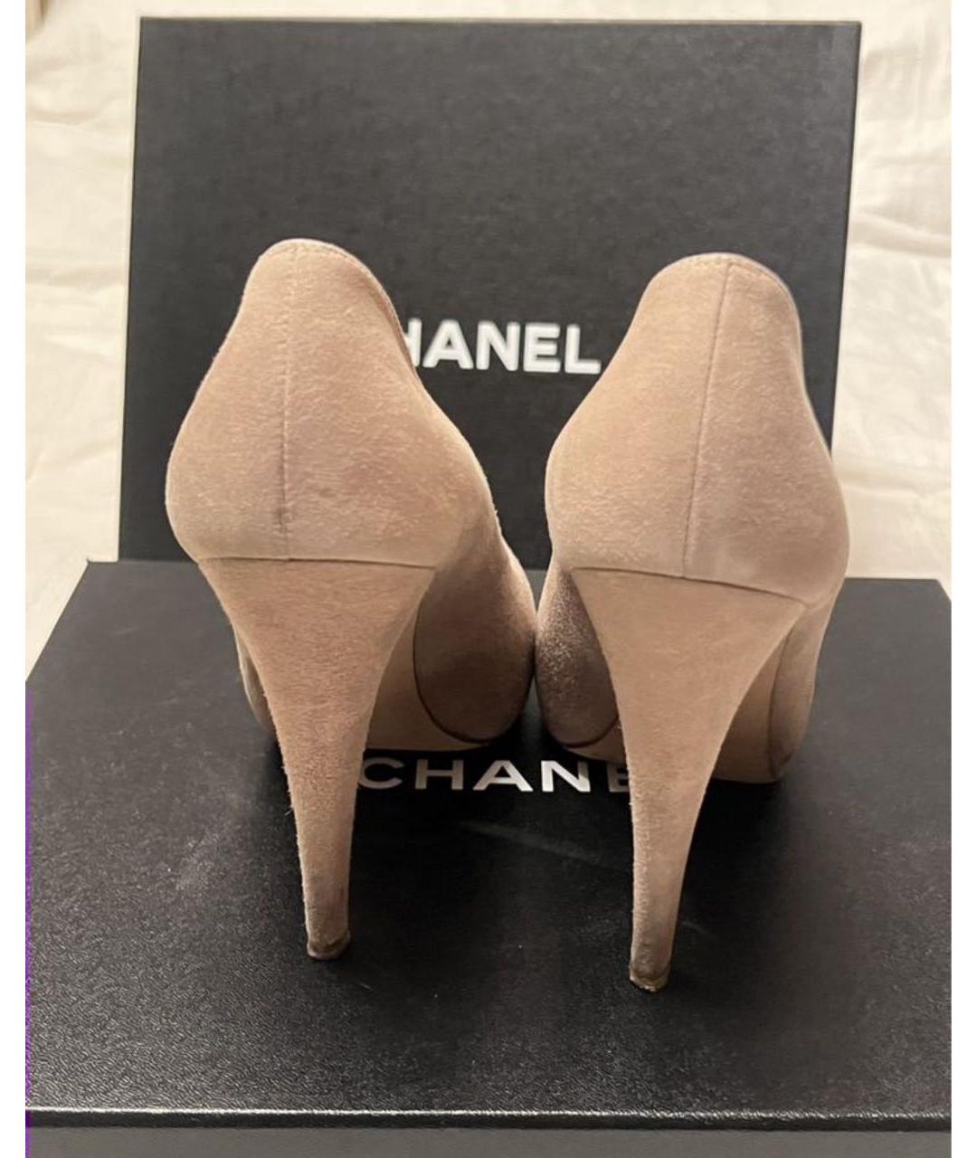 CHANEL Бежевые замшевые туфли, фото 3