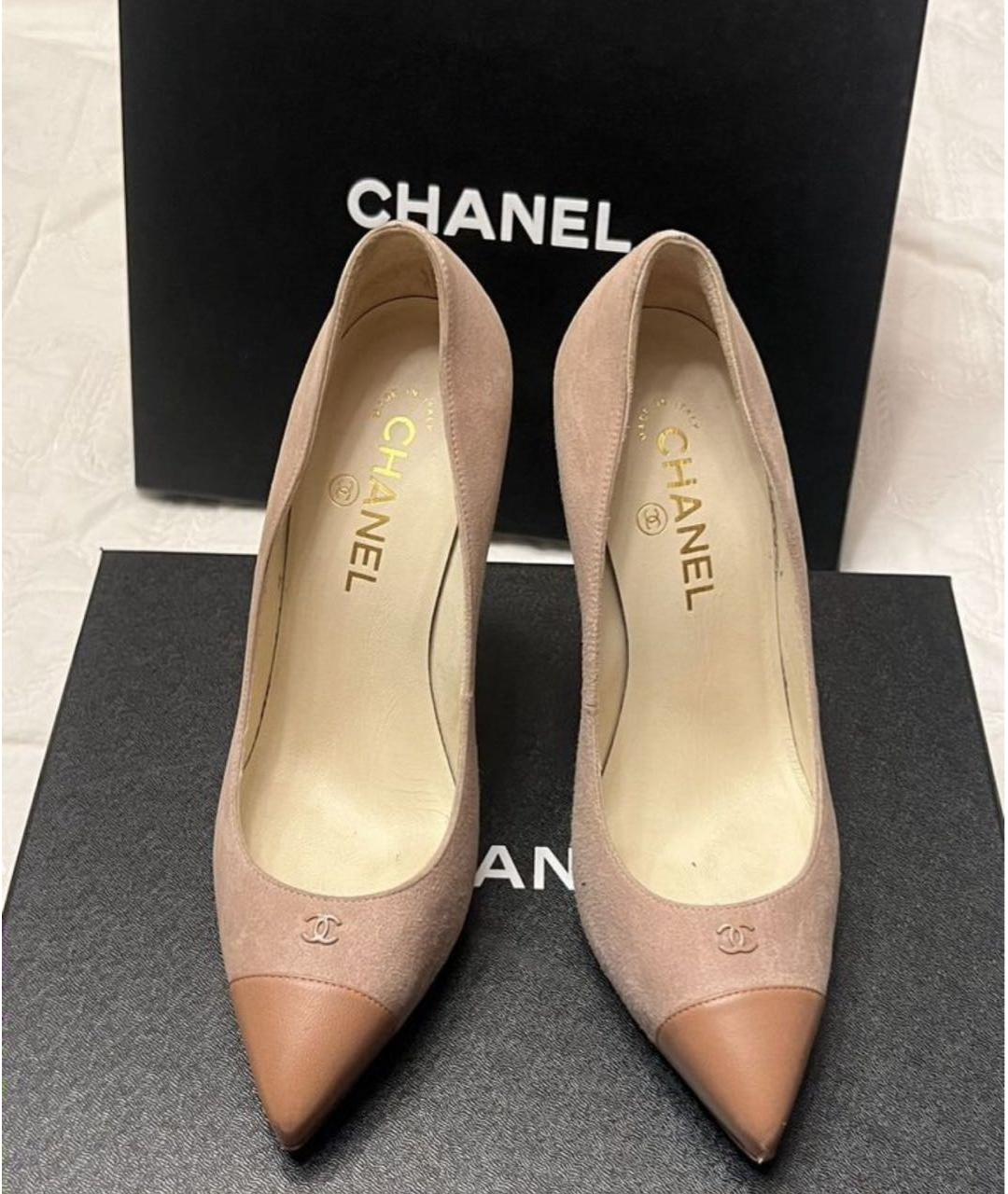 CHANEL Бежевые замшевые туфли, фото 2