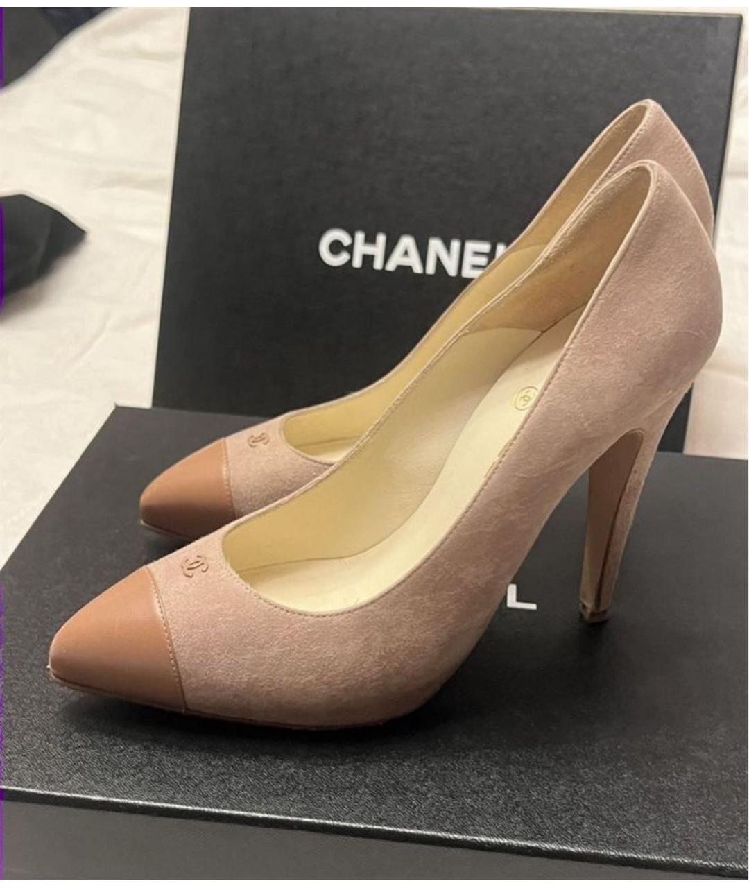 CHANEL Бежевые замшевые туфли, фото 5