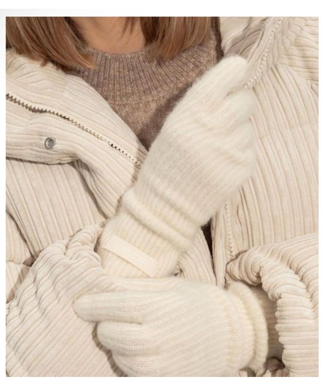 JACQUEMUS Бежевые кашемировые перчатки, фото 2