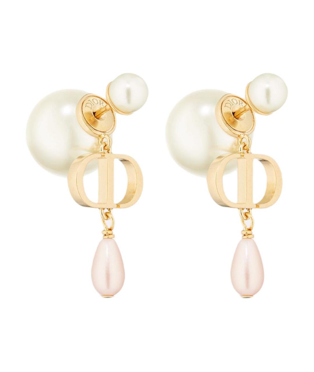 CHRISTIAN DIOR Золотые металлические серьги, фото 1