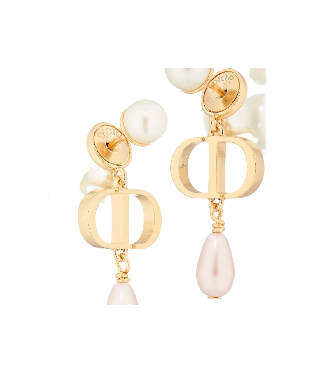 CHRISTIAN DIOR Золотые металлические серьги, фото 3
