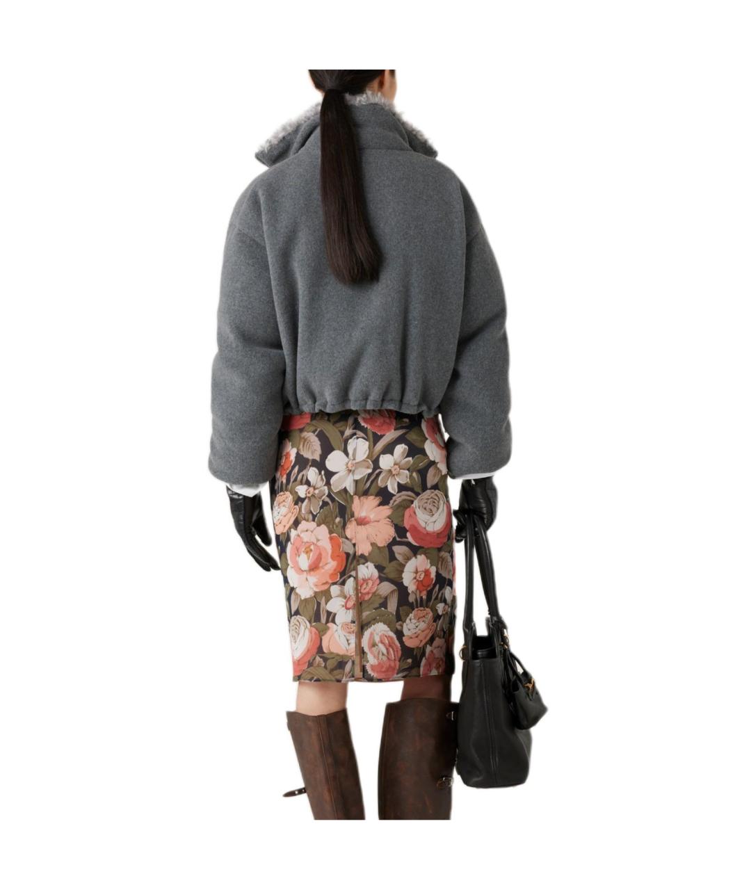 MIU MIU Серый пуховик, фото 3