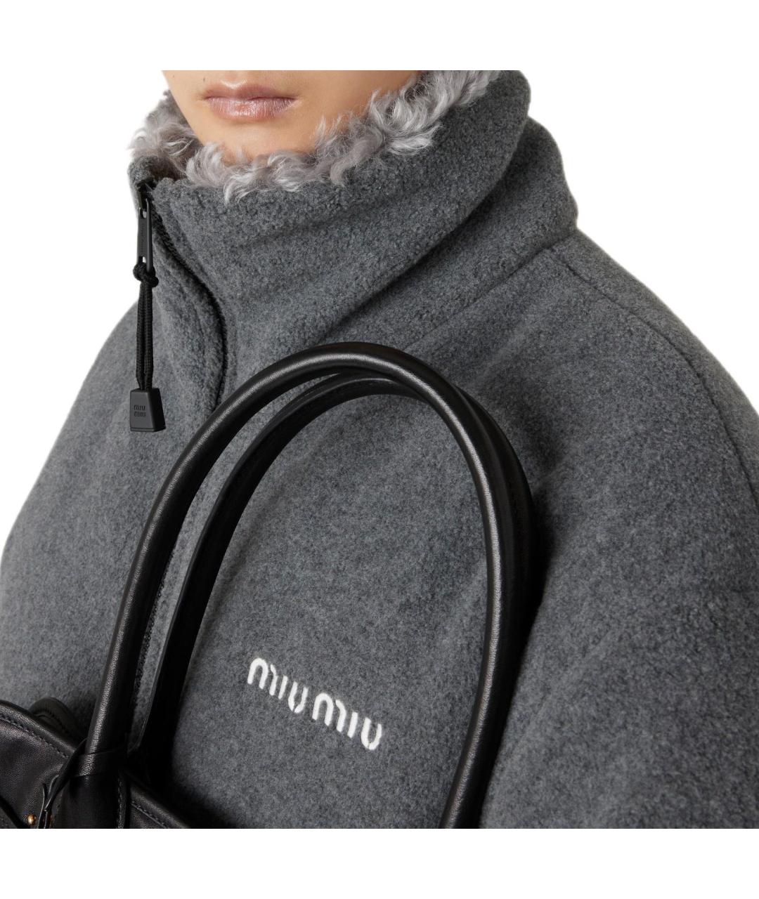 MIU MIU Серый пуховик, фото 4