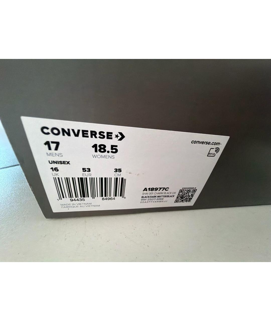 CONVERSE Черные синтетические низкие кроссовки / кеды, фото 6