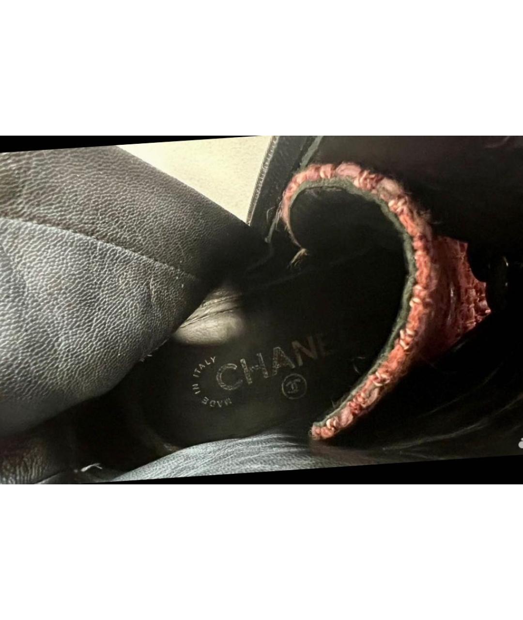 CHANEL Бордовые ботинки, фото 5