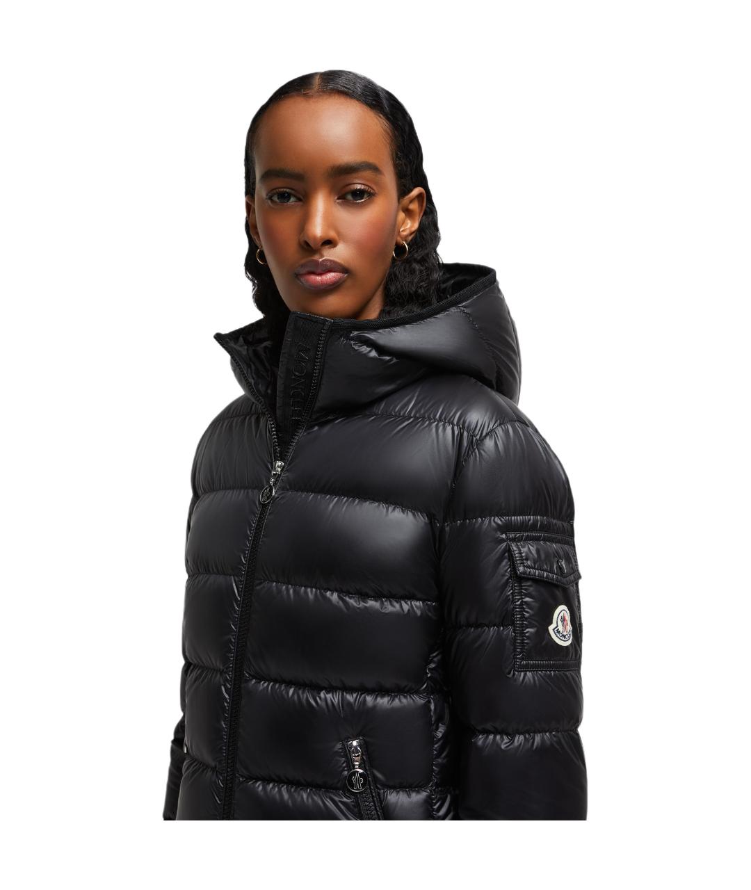 MONCLER Черный пуховик, фото 2