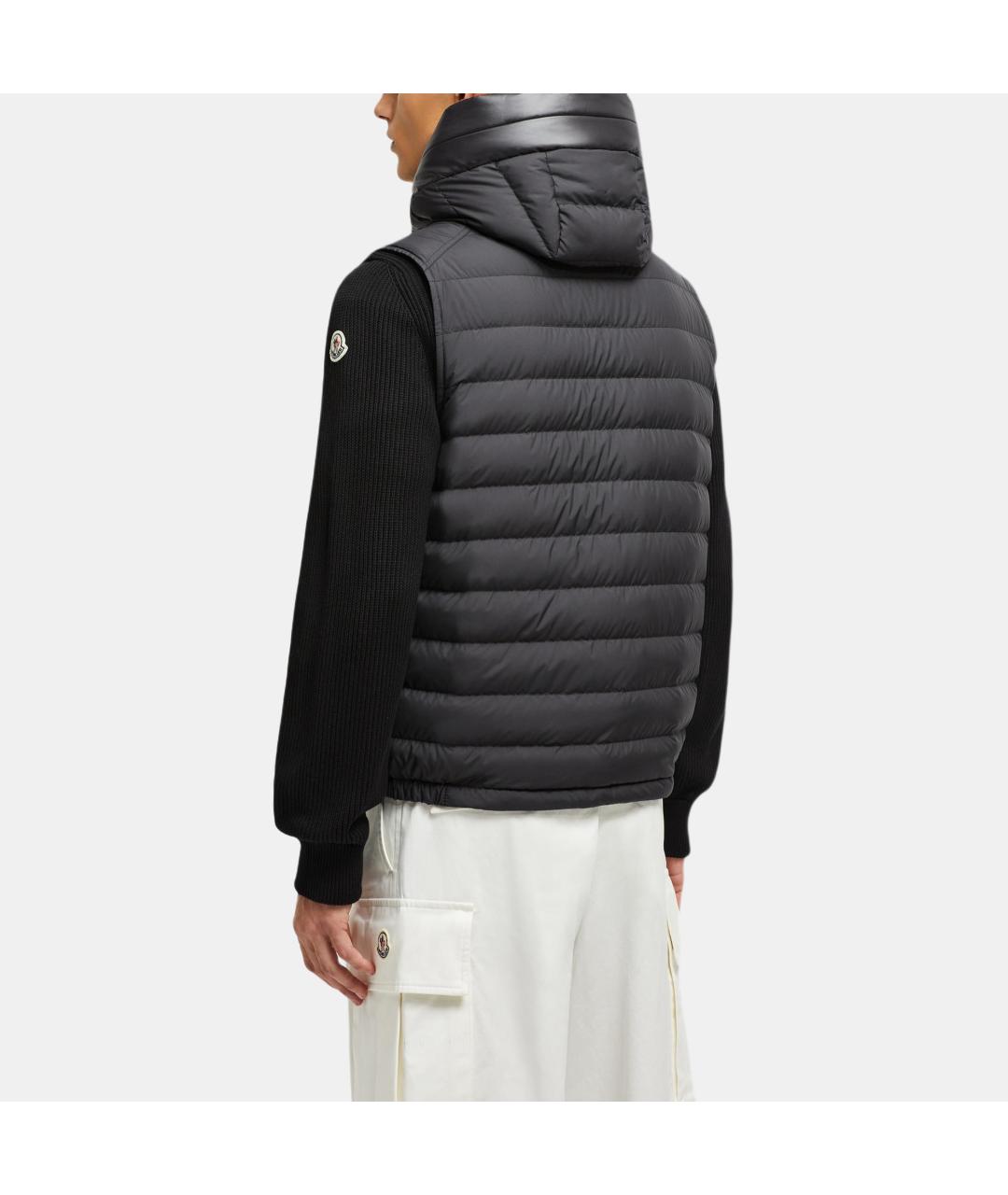 MONCLER Черный полиамидовый жилет, фото 2