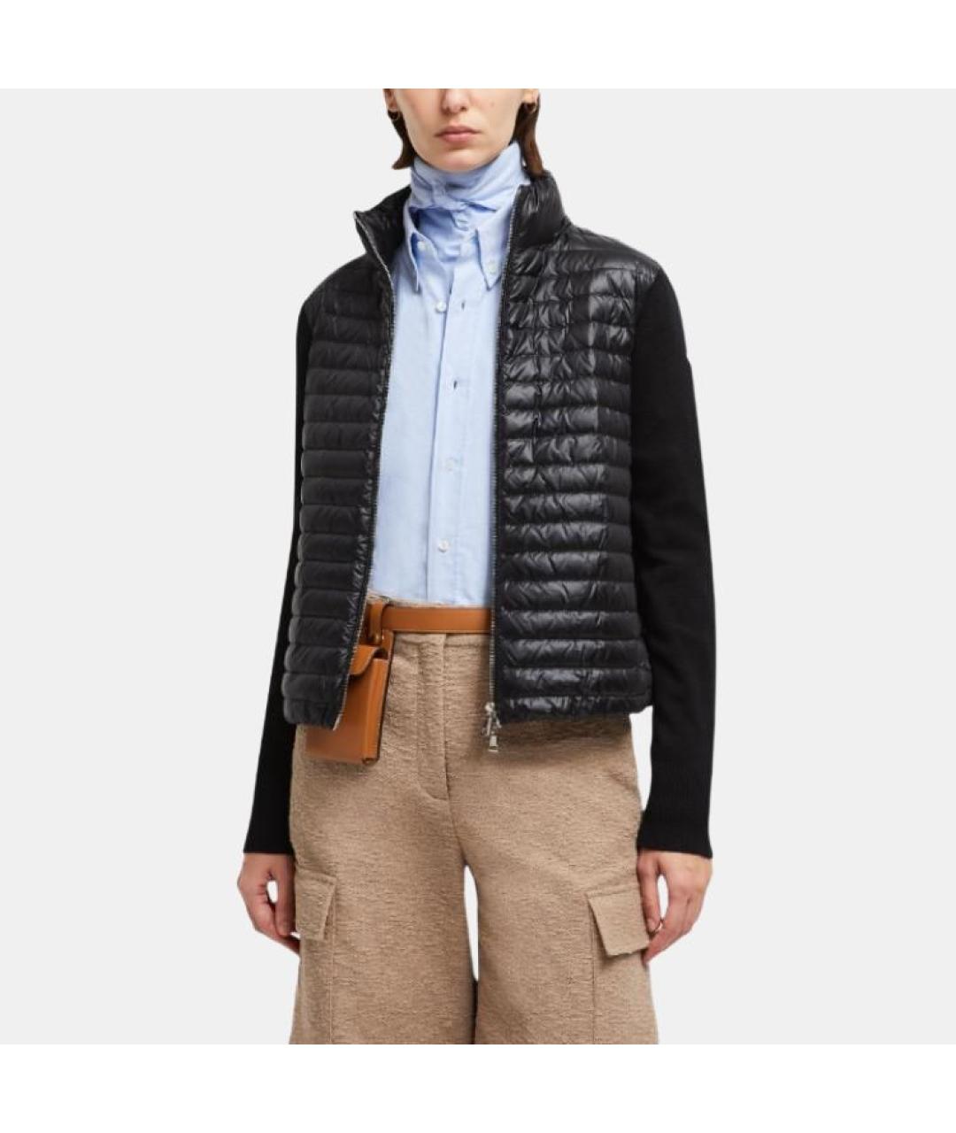 MONCLER Черный пуховик, фото 4