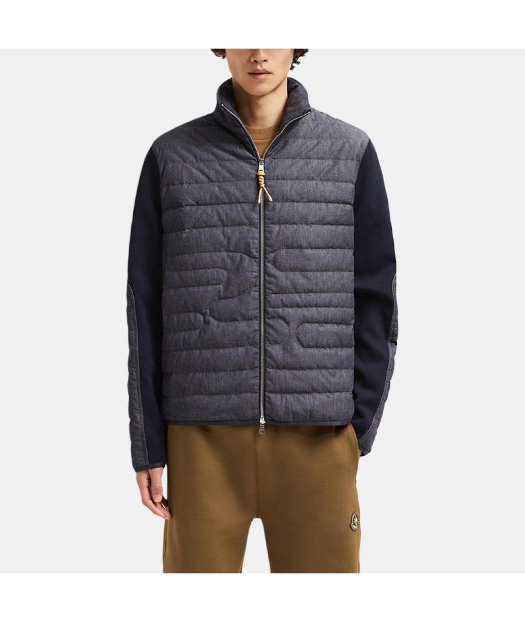 MONCLER Темно-синяя хлопковая куртка, фото 2