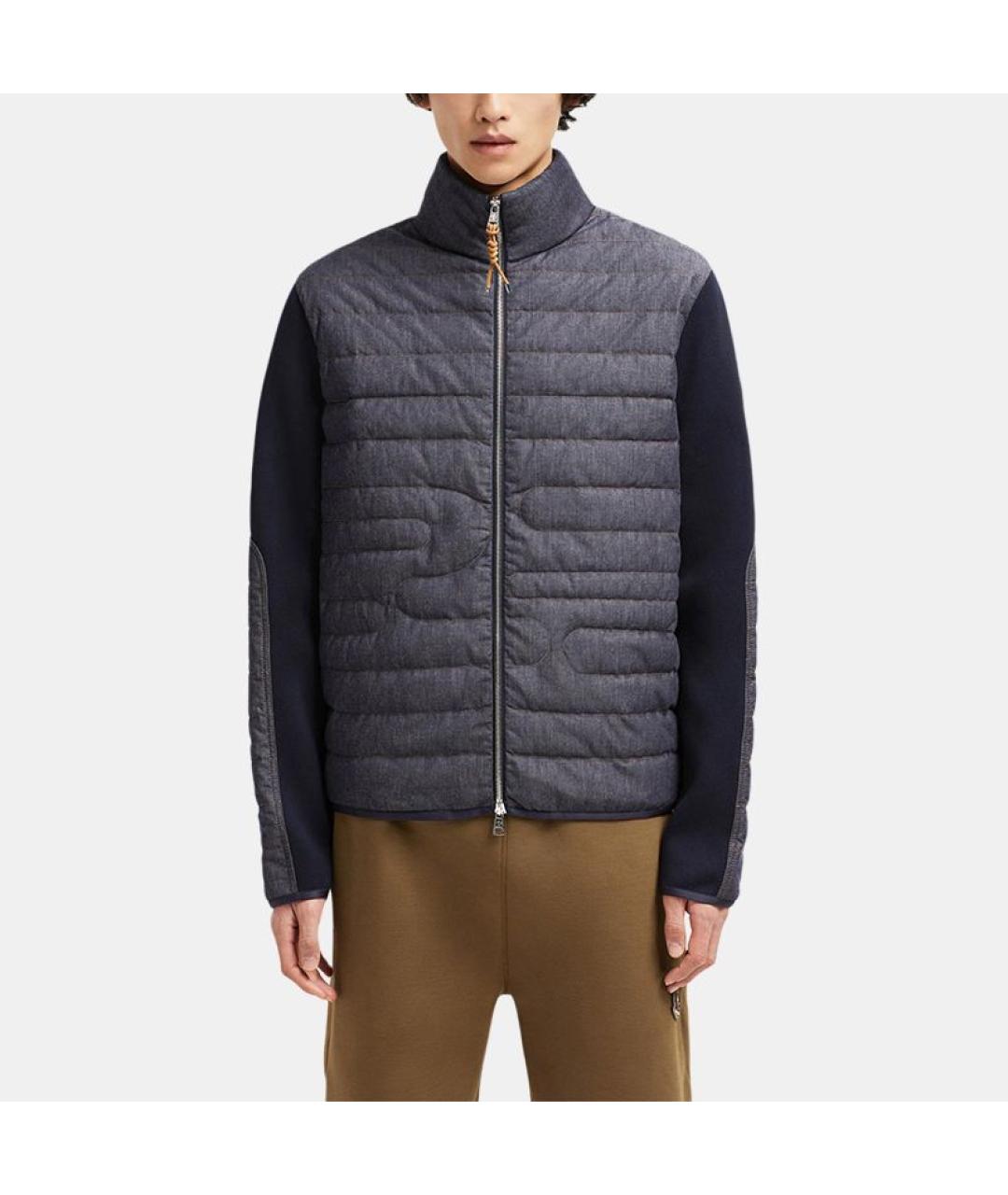 MONCLER Темно-синяя хлопковая куртка, фото 4