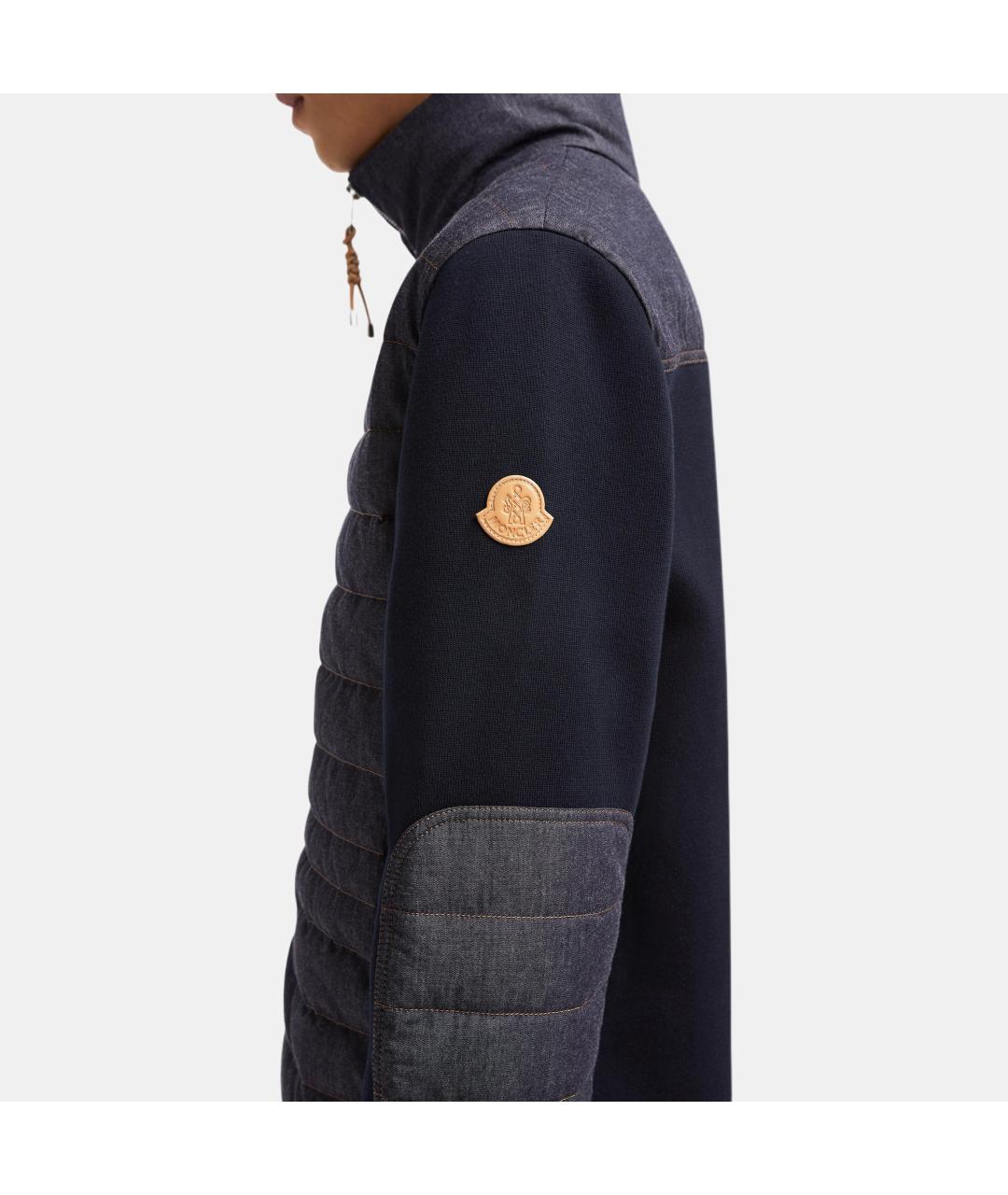 MONCLER Темно-синяя хлопковая куртка, фото 5