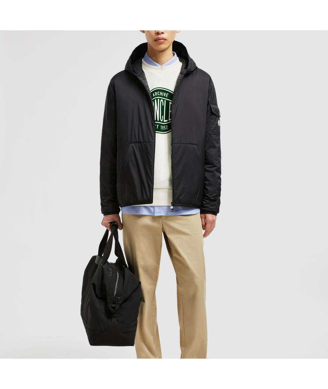 MONCLER Черный пуховик, фото 3