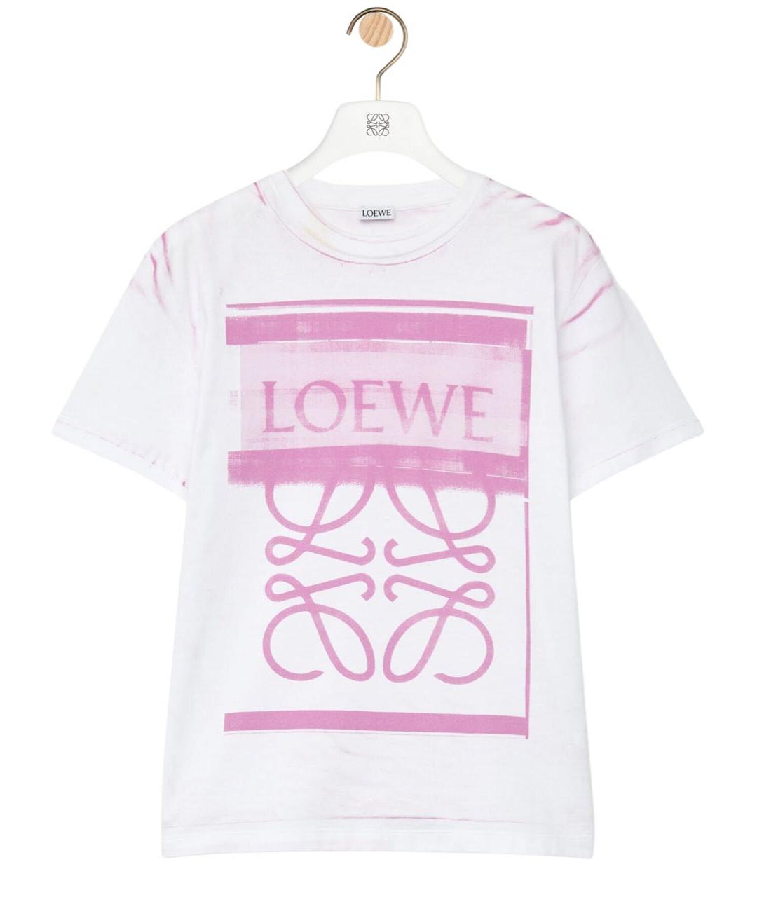 LOEWE Белая хлопковая футболка, фото 9