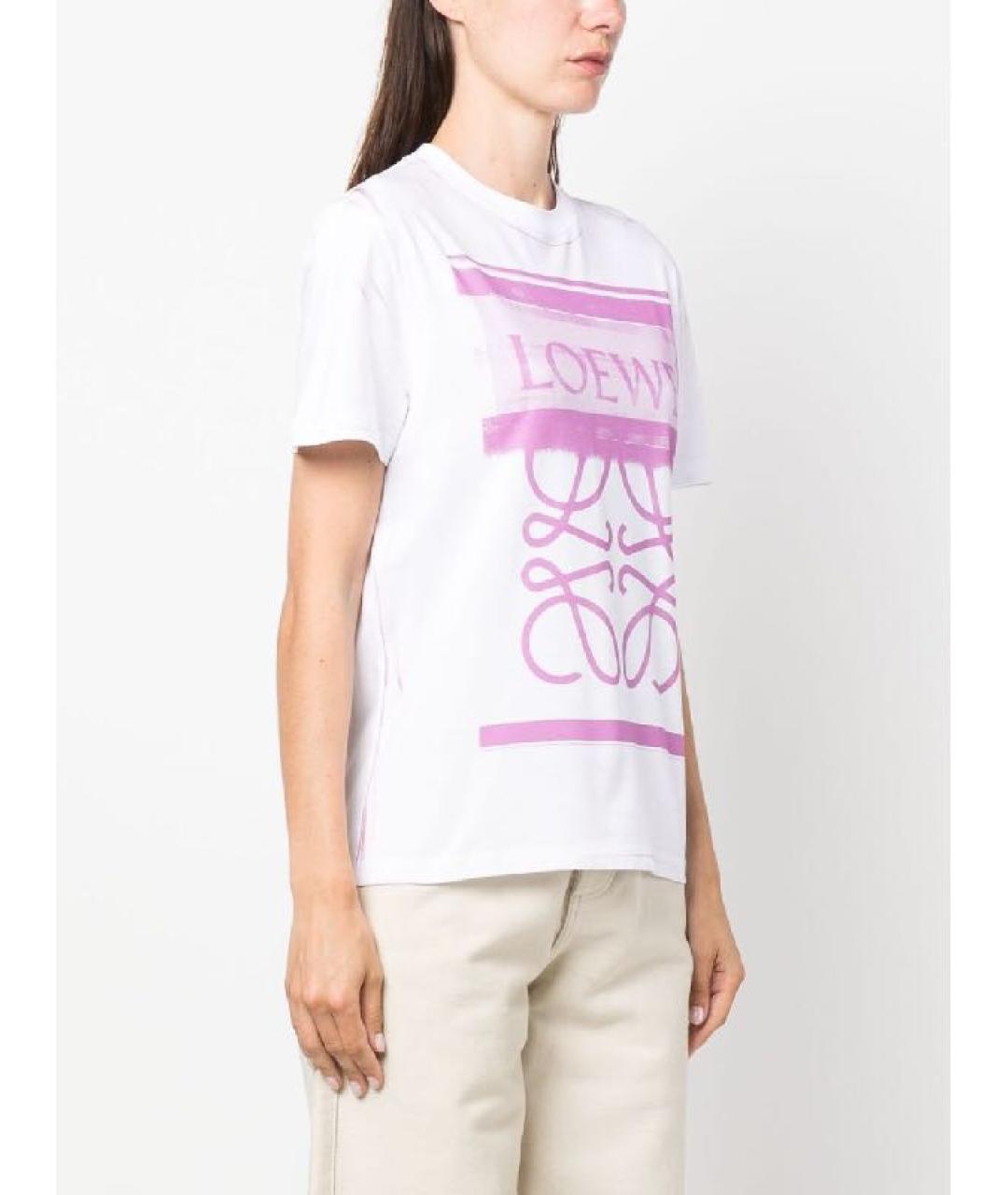 LOEWE Белая хлопковая футболка, фото 4