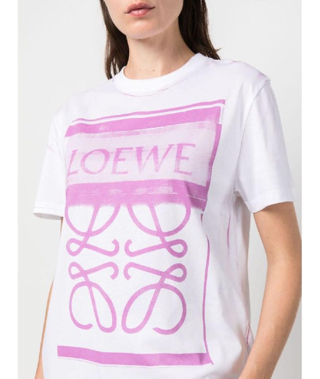 LOEWE Белая хлопковая футболка, фото 3