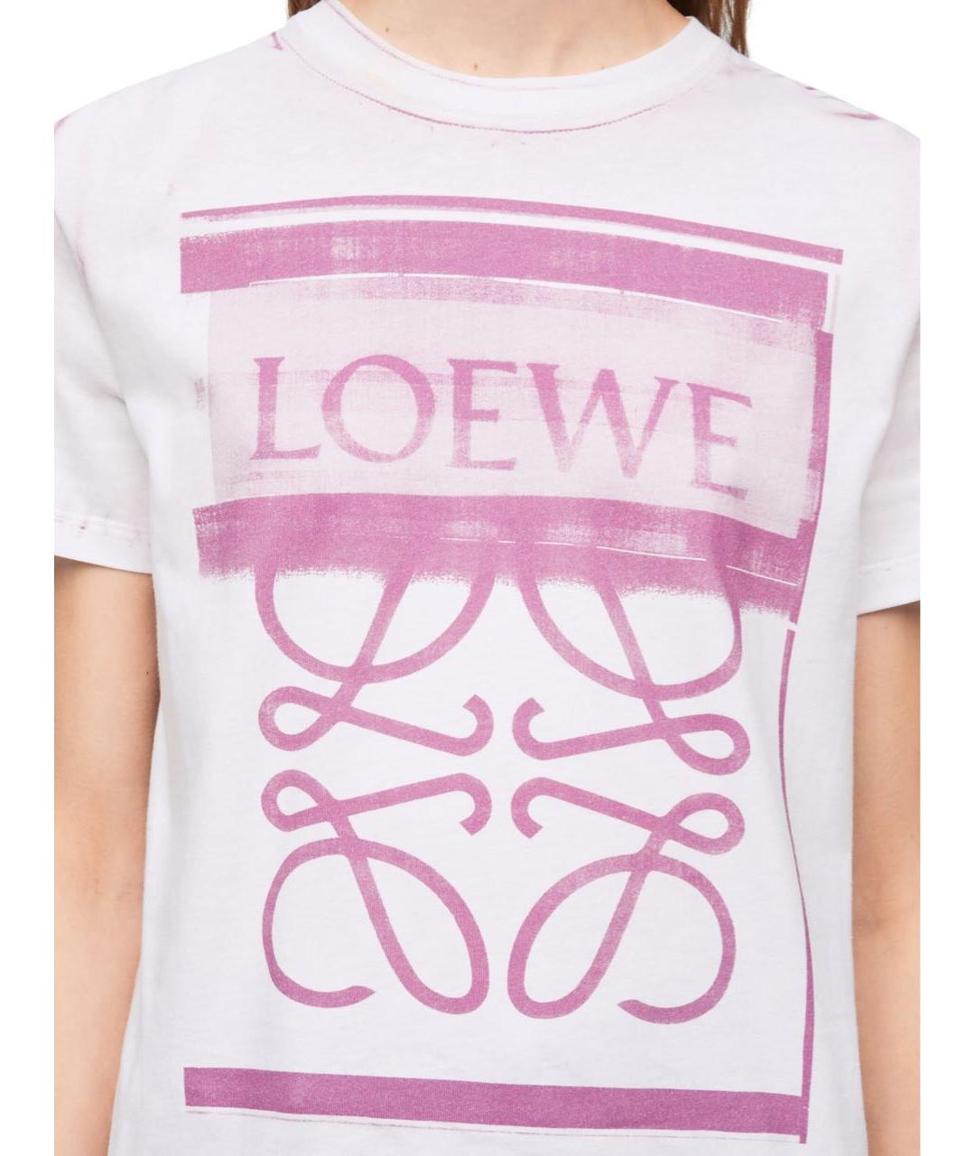 LOEWE Белая хлопковая футболка, фото 2