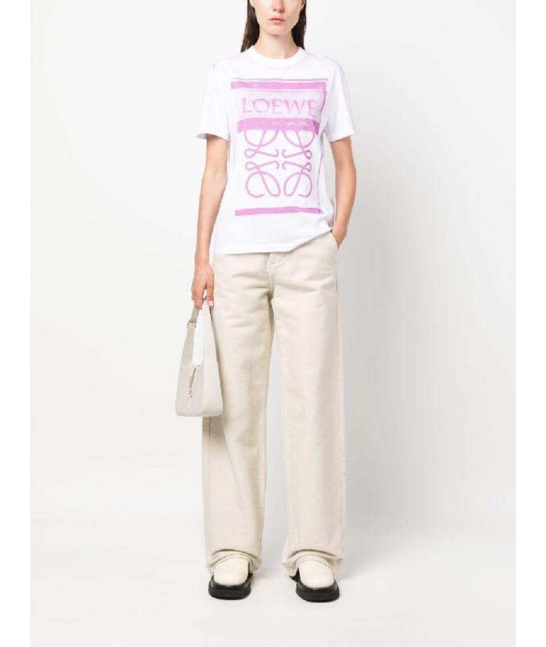 LOEWE Белая хлопковая футболка, фото 7