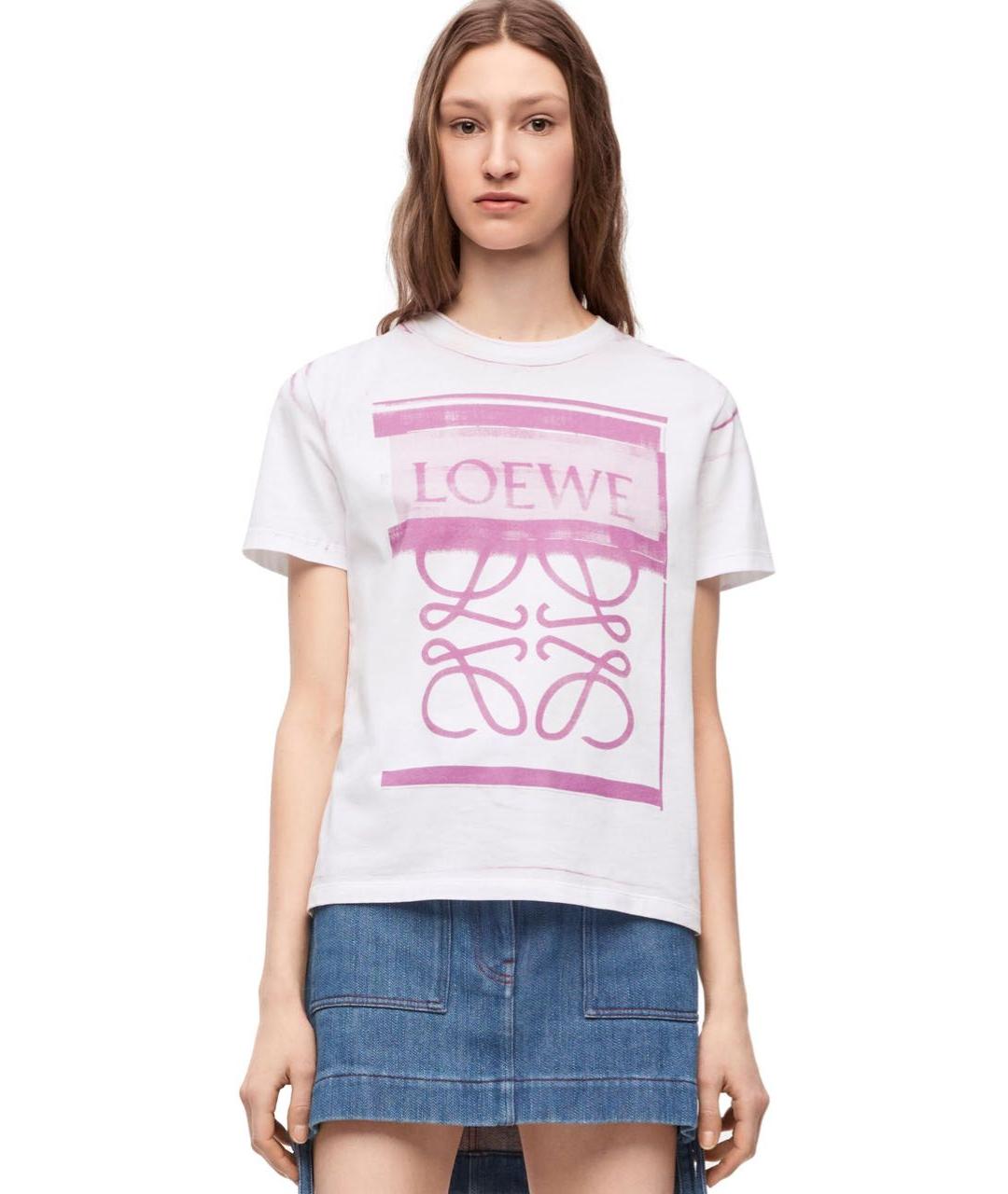 LOEWE Белая хлопковая футболка, фото 5