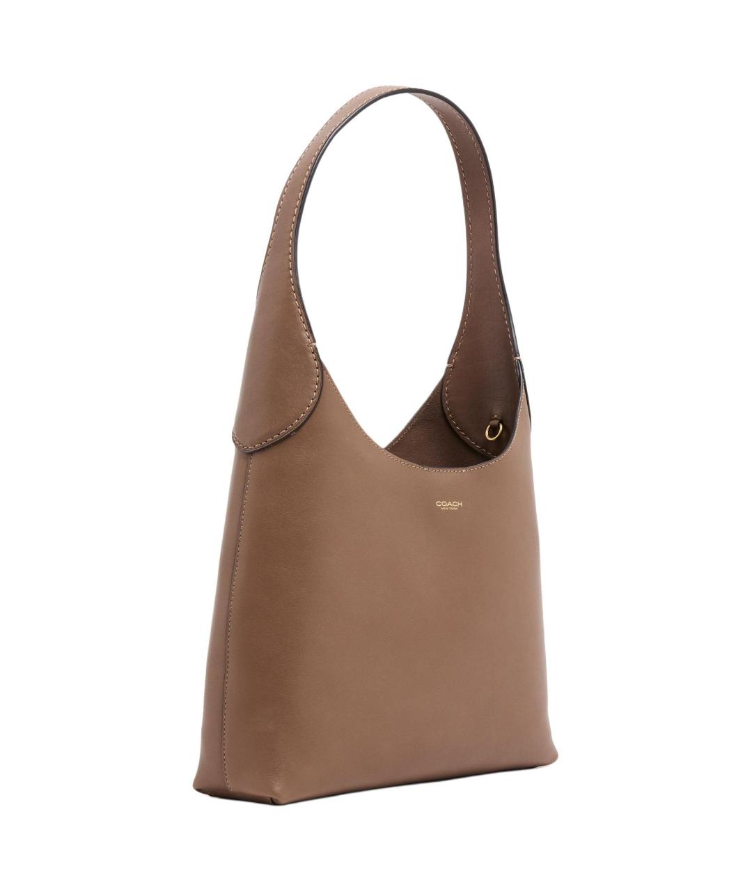 COACH Коричневая кожаная сумка через плечо, фото 2
