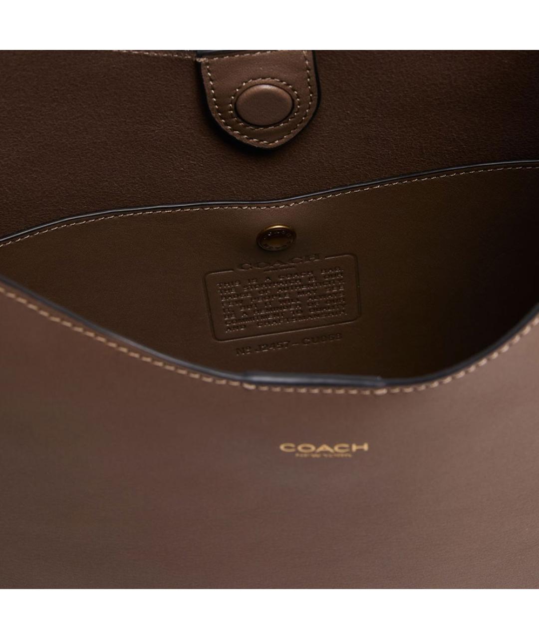 COACH Коричневая кожаная сумка через плечо, фото 4