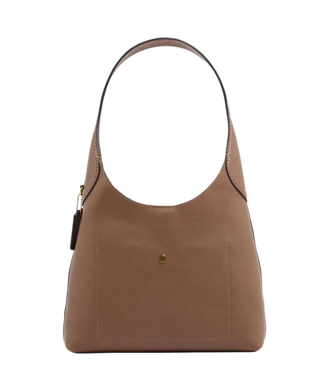 COACH Коричневая кожаная сумка через плечо, фото 3