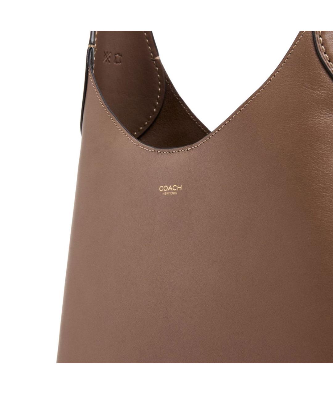 COACH Коричневая кожаная сумка через плечо, фото 6