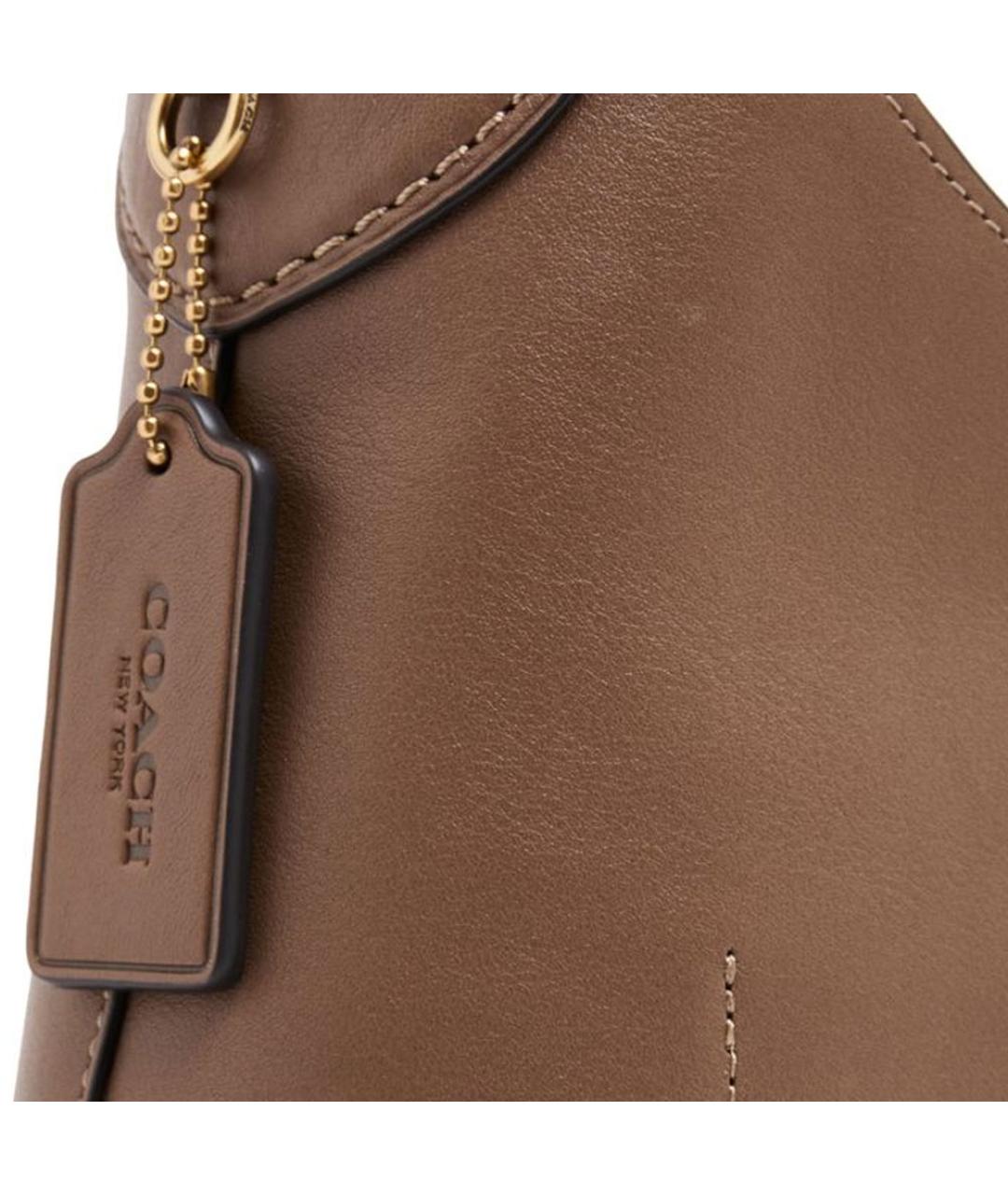 COACH Коричневая кожаная сумка через плечо, фото 5