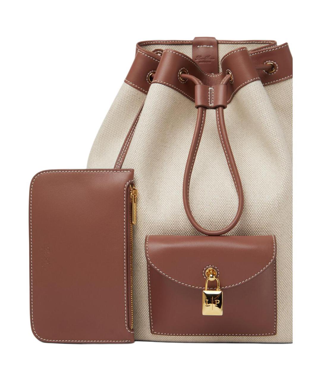 LORO PIANA Бежевый рюкзак, фото 5