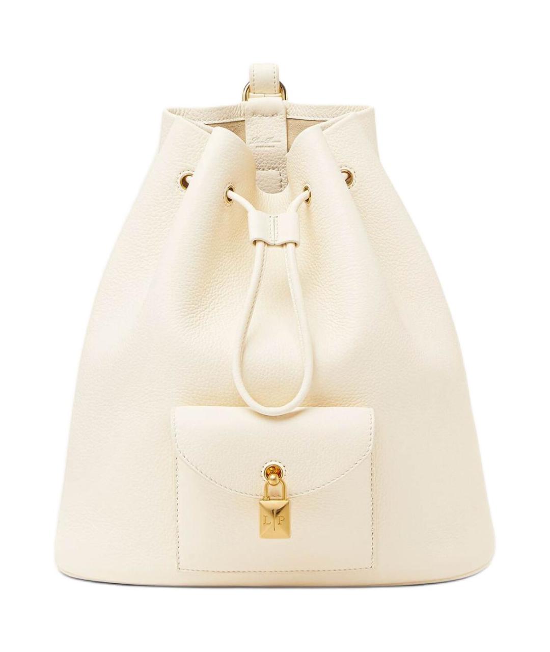 LORO PIANA Бежевый кожаный рюкзак, фото 1