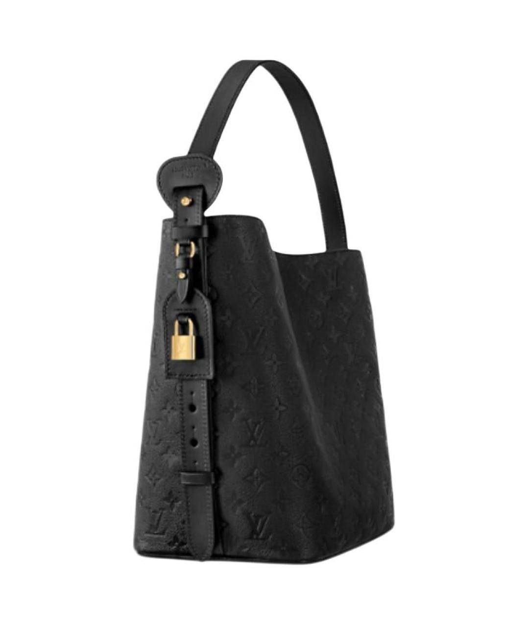 LOUIS VUITTON Черная кожаная сумка через плечо, фото 2