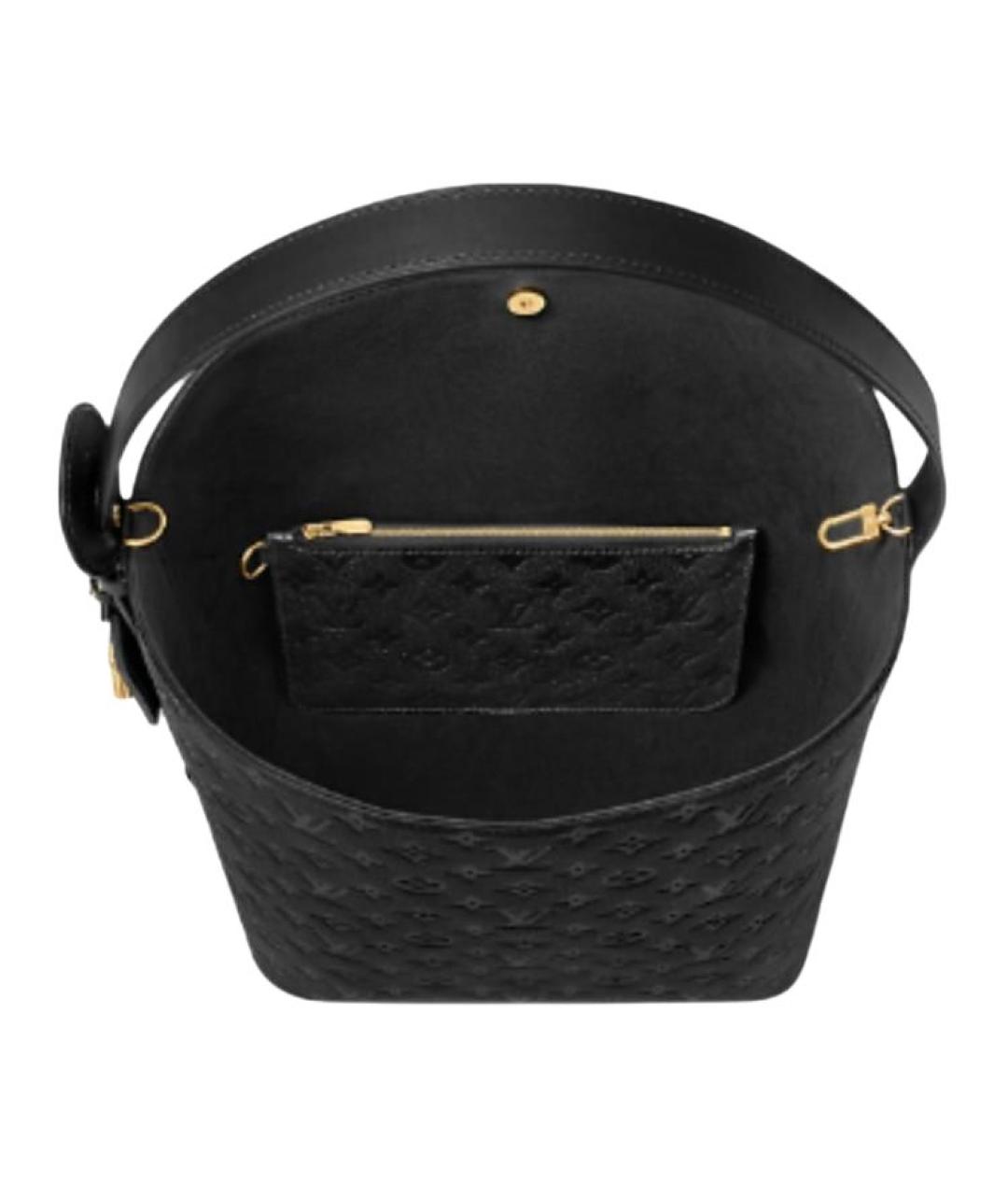 LOUIS VUITTON Черная кожаная сумка через плечо, фото 4